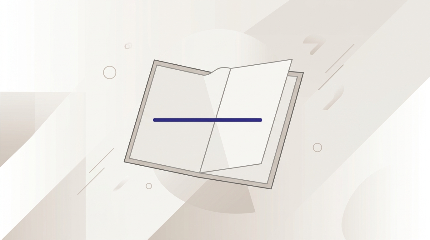 Documento abierto con línea de señalización en espacio minimalista, representando el fichero llms.txt como directiva técnica.